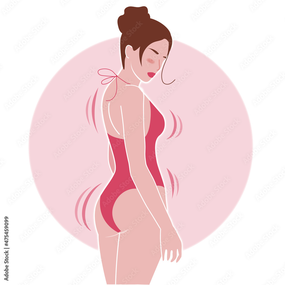 Elegant woman silhouette body measure and diet Elegant woman silhouette body measure and diet