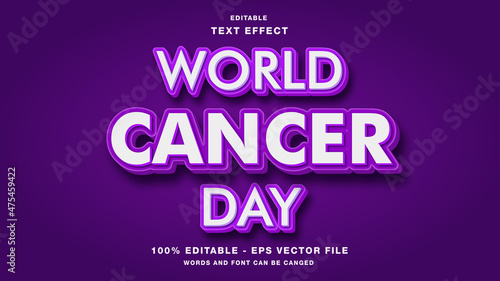 World Cancer Day Text Effect Editable
