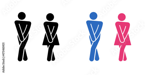 おかしな格好の男女の記号によるトイレのアイコン