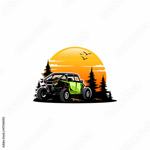 off road adventure atv - utv - buggy isolated vector