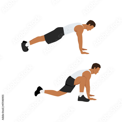 Man doing Groiners exercise. Flat vector illustration isolated on white background © lioputra