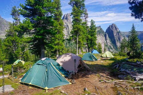 Tent camp in the Ergaki Nature Reserve