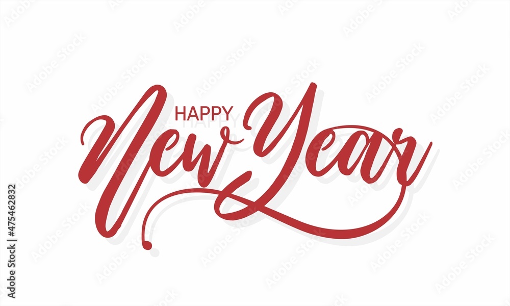 Creative Calligraphic Card for New Year. Happy New Year Wishing Greeting Card Design. Editable Illustration. Creative Calligraphic Card for New Year. Happy New Year Wishing Greeting Card Design. Editable Illustration.