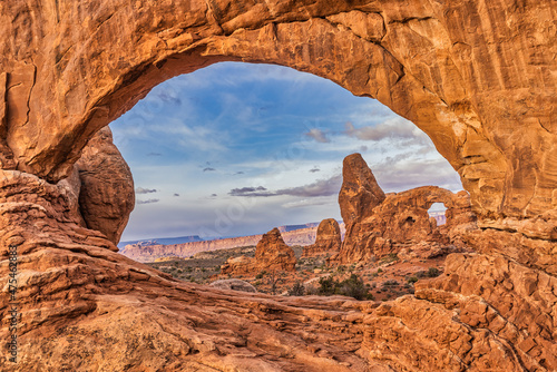 South Window through North Window, Arches National Park, Utah Fotobehang