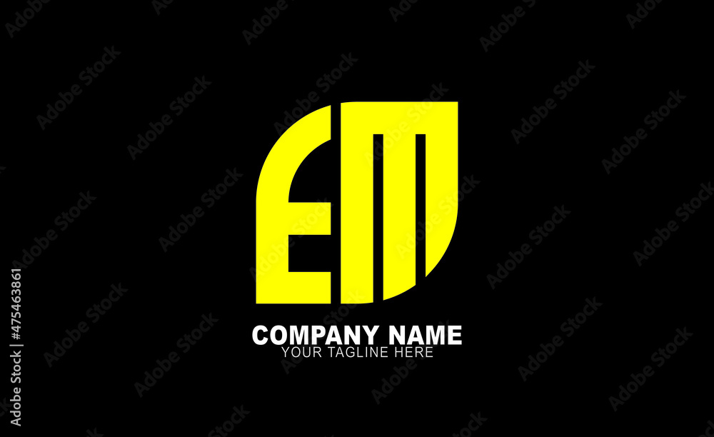 Em, Abstract initial monogram letter alphabet logo design vector templates, business cards logo, 