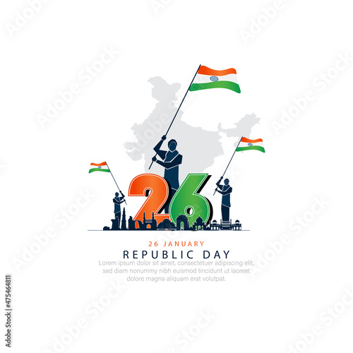 26 January-Happy Republic Day of India celebration.