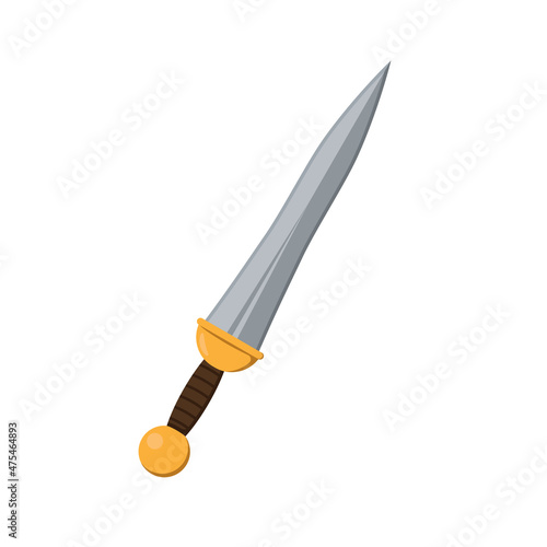 The sword of a Roman legionary. Color vector illustration flat style.