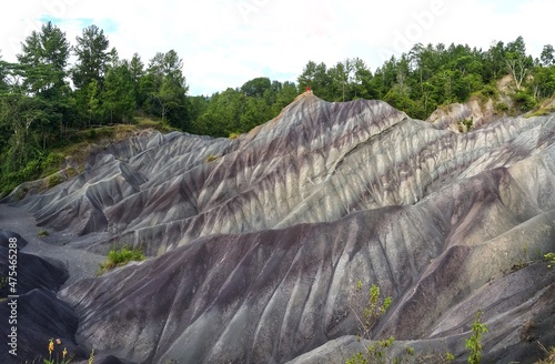 Sumalu sand dune in North Toraja, South Sulawesi, Indonesia, was formed by a natural process dominated by the wind, which brought sand from other areas and blew against the dunes photo