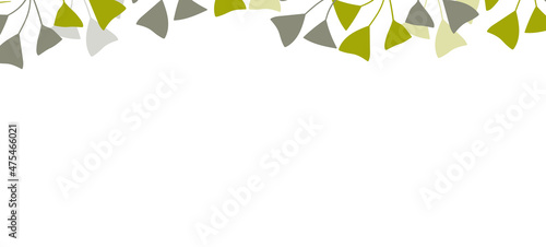 Floral web banner with drawn color exotic leaves. Nature concept design. Modern floral compositions with summer branches. Vector illustration on the theme of ecology, natura, environment