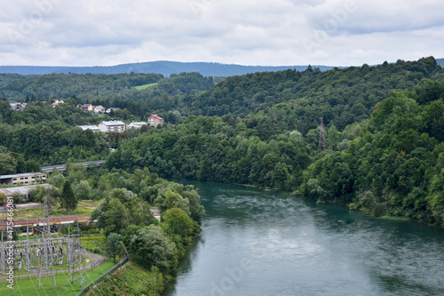 Wallpaper Mural Bieszczady Mountains, view of the artificial lake Solina, a Polish tourist attraction on a cloudy day during the holidays.  Torontodigital.ca
