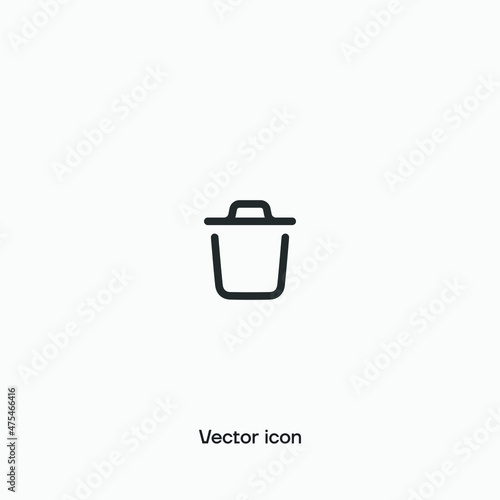 Delete, remove, bin vector icon. Premium quality.