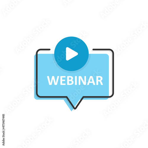 Live webinar icon in flat style. Online training vector illustration on isolated background. Conference stream sign business concept.