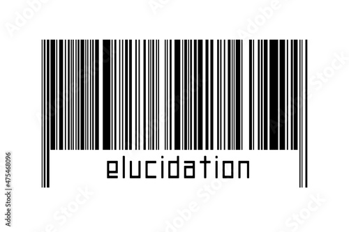 Fotografie Barcode on white background with inscription elucidation below