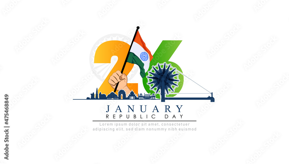 26 January-illustration of Happy Republic Day of India celebration. 26 January-illustration of Happy Republic Day of India celebration.