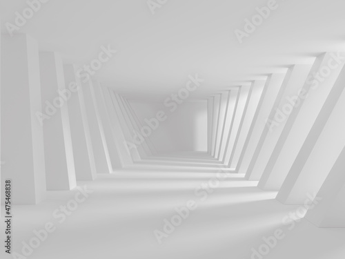 Abstract White Geometric Pattern Background. 3d Render Illustration