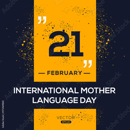 Creative design for (International Mother Language Day), 21 February, Vector illustration.