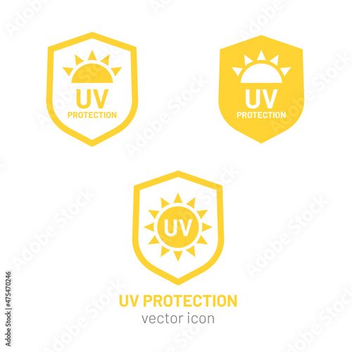 UV protection vector icon on white