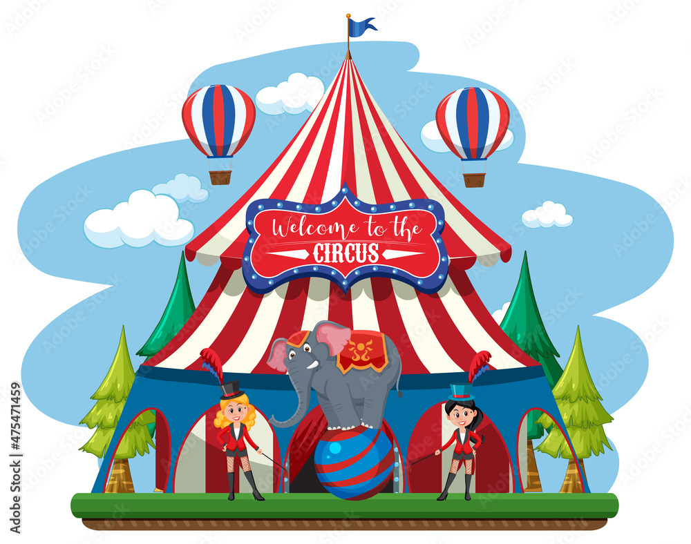 Circus dome at amusement park Circus dome at amusement park