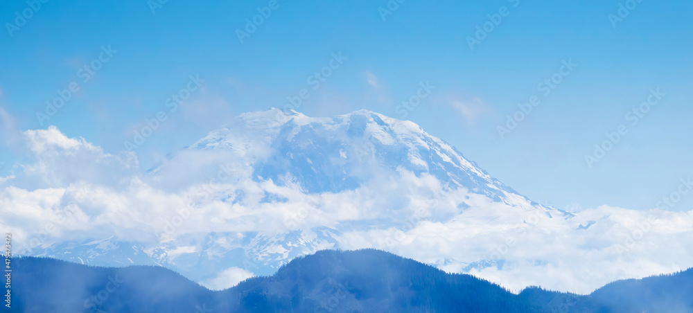 Washington State, Central Cascades, view of Mount Rainier from Bandera Mountain Washington State, Central Cascades, view of Mount Rainier from Bandera Mountain