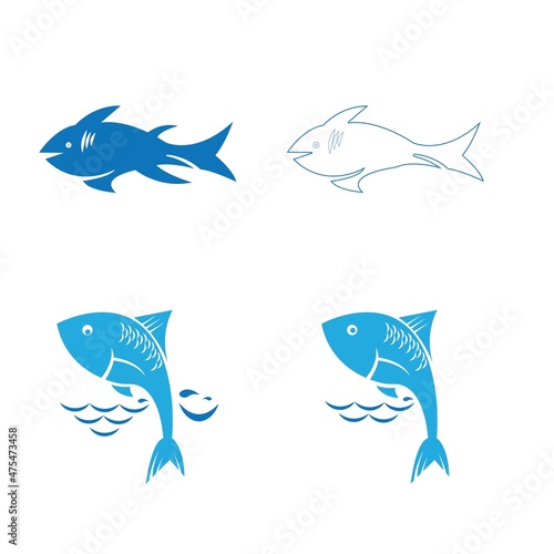 Fish logo template. Creative vector symbol