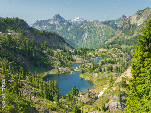 Obraz na plátně Washington State, Central Cascades, Rampart Ridge, Rampart Lakes