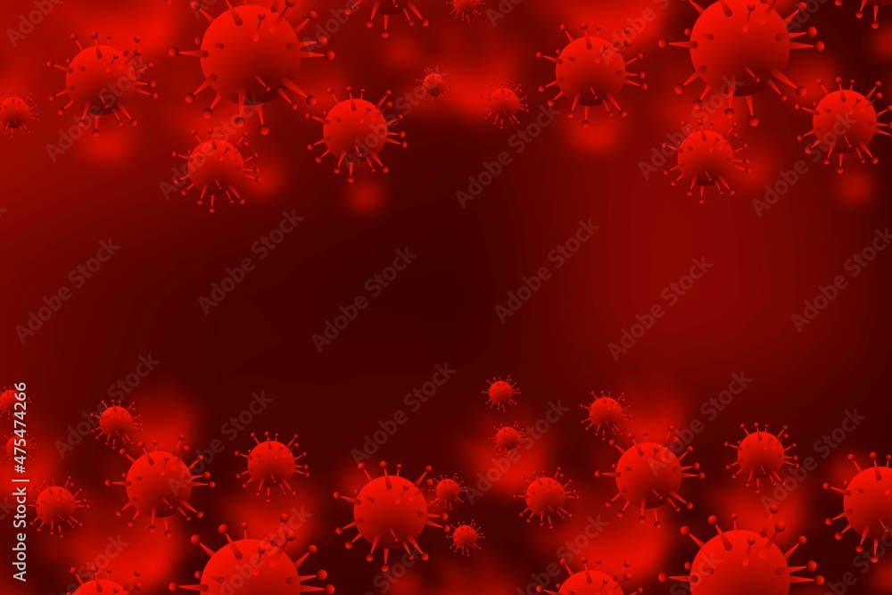 Coronavirus microbe cells in infected blood background Coronavirus microbe cells in infected blood background
