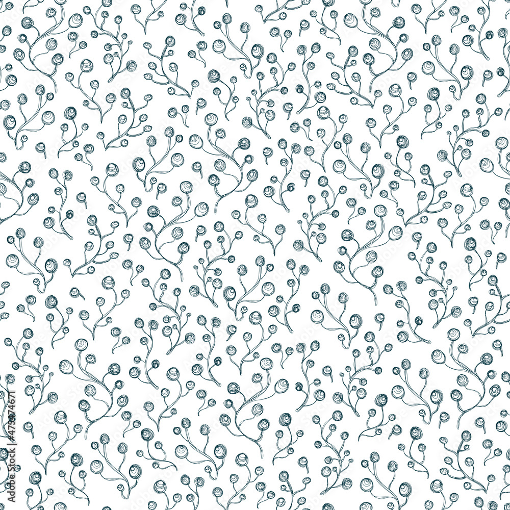 hand drawn Minimalist floral seamless pattern. floral pattern with one line flowers hand drawn Minimalist floral seamless pattern. floral pattern with one line flowers
