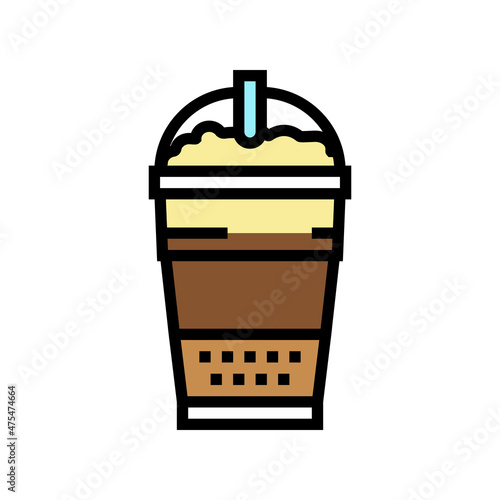 latte macchiato coffee color icon vector. latte macchiato coffee sign. isolated symbol illustration