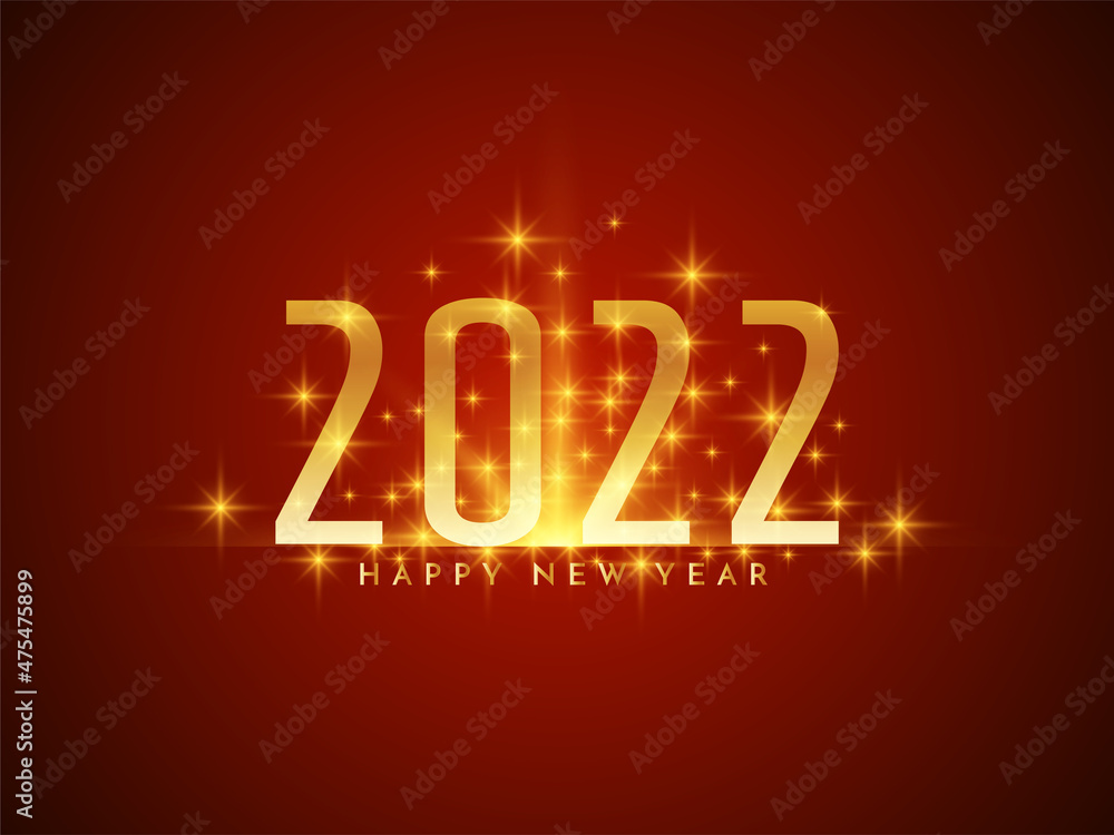 Happy new year 2022 golden text glitters calendar background design Happy new year 2022 golden text glitters calendar background design
