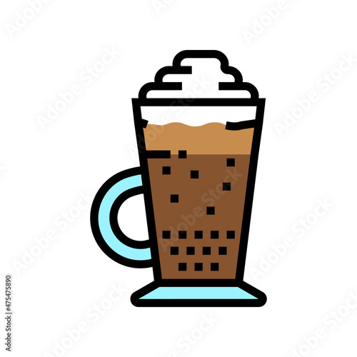 glace coffee color icon vector. glace coffee sign. isolated symbol illustration