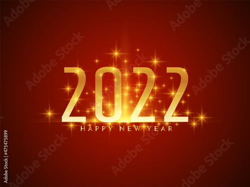 Happy new year 2022 golden text glitters calendar background design