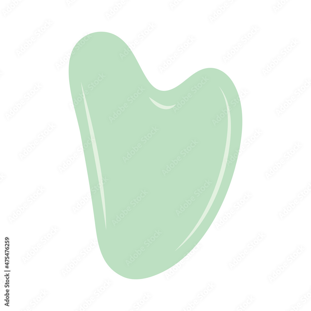 Facial massage tools, skin care routine. Quartz and jade face roller and gua sha scraper. Beauty ritual concept. Vector Isolated illustration, icons set Facial massage tools, skin care routine. Quartz and jade face roller and gua sha scraper. Beauty ritual concept. Vector Isolated illustration, icons set