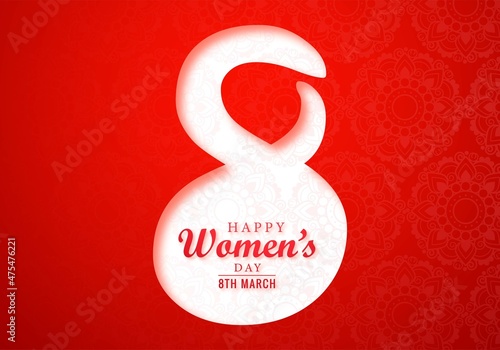.March 8th international happy women day greeting card