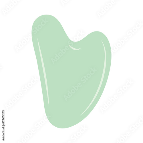Facial massage tools, skin care routine. Quartz and jade face roller and gua sha scraper. Beauty ritual concept. Vector Isolated illustration, icons set