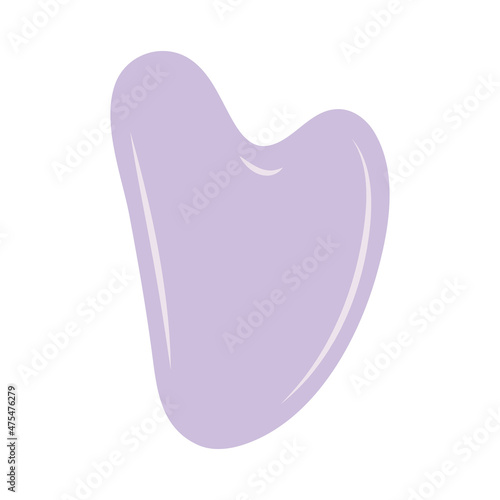 Facial massage tools, skin care routine. Quartz and jade face roller and gua sha scraper. Beauty ritual concept. Vector Isolated illustration, icons set
