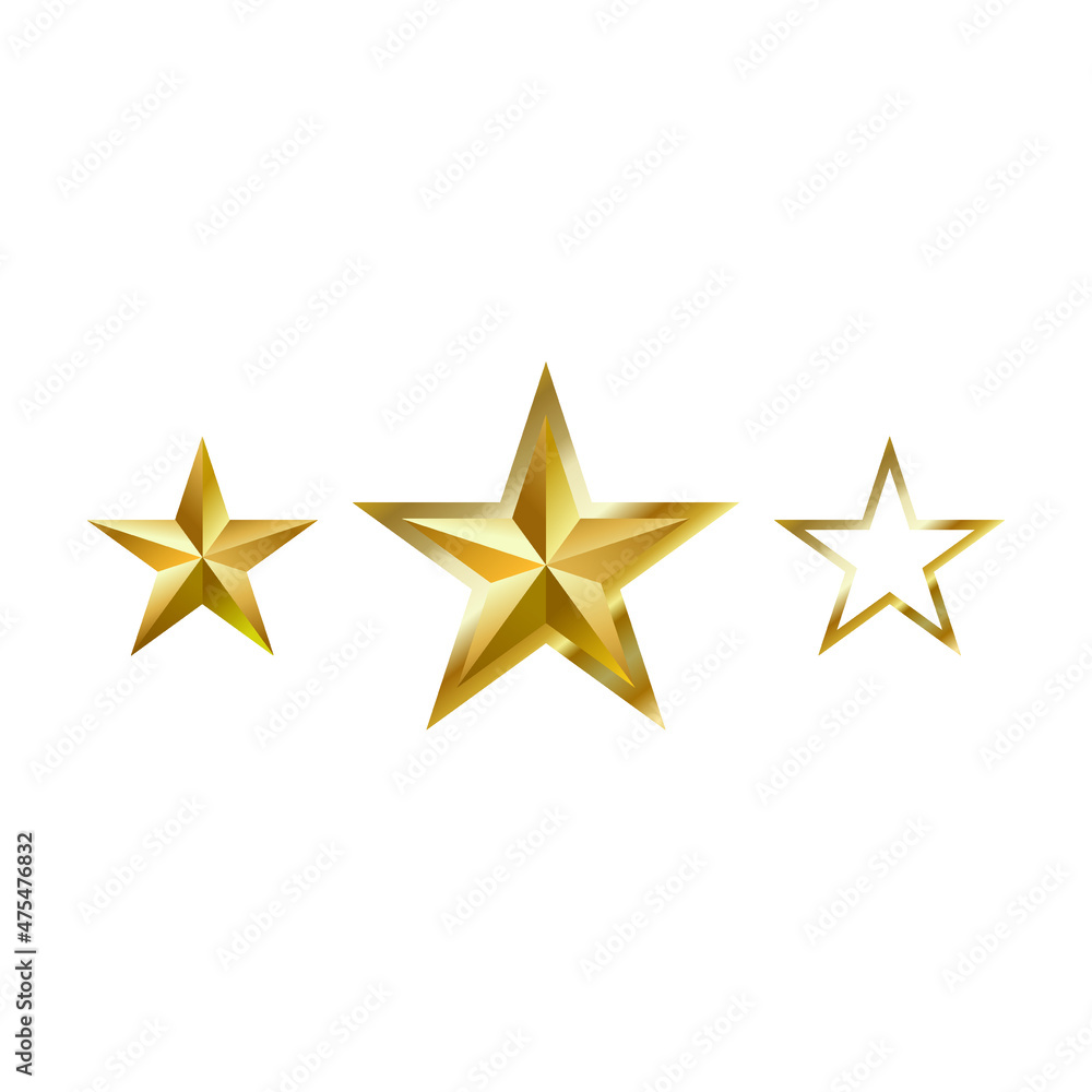 realistic metal stars. 3d flat image of golden stars. design for the holidays. Vector illustration, eps 10. realistic metal stars. 3d flat image of golden stars. design for the holidays. Vector illustration, eps 10.