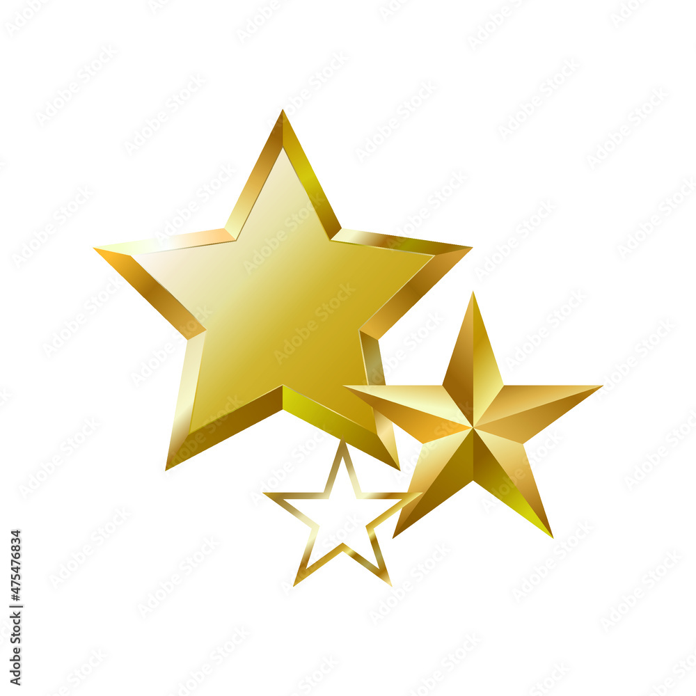 realistic metal stars. 3d flat image of golden stars. design for the holidays. Vector illustration, eps 10. realistic metal stars. 3d flat image of golden stars. design for the holidays. Vector illustration, eps 10.