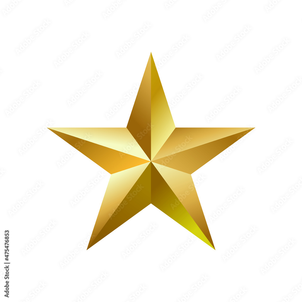 realistic metal star. 3d flat image of golden star. design for the holidays. Vector illustration, eps 10. realistic metal star. 3d flat image of golden star. design for the holidays. Vector illustration, eps 10.