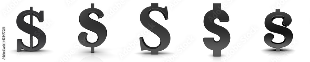 Dollar $ sign black symbol 3d Dollar $ sign black symbol 3d