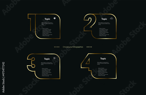 4 Luxury Button of Infographic, and Layout Vector Illustration
