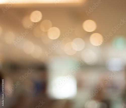 Bokeh and blur of hospital lounge with a lighting. Background concept.