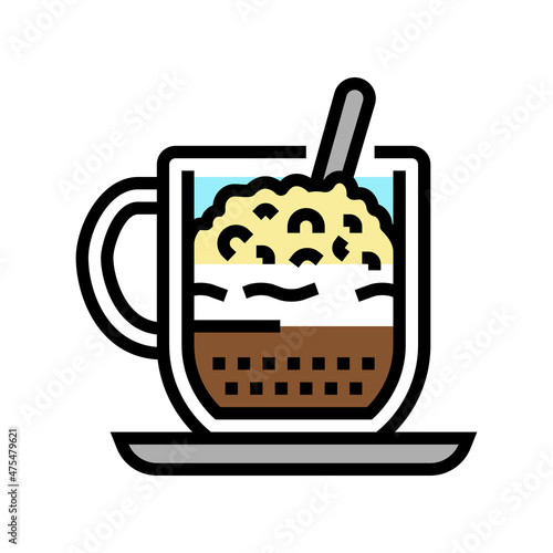 cappuccino coffee color icon vector. cappuccino coffee sign. isolated symbol illustration