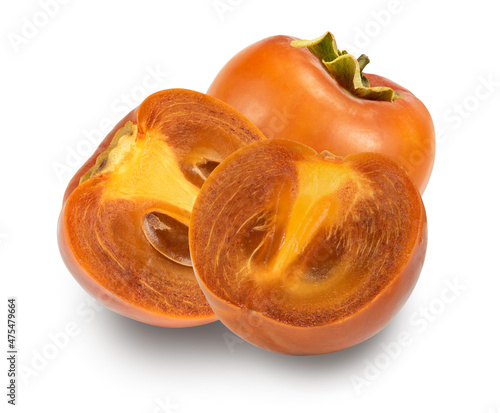 persimmon fruit isolated on white
