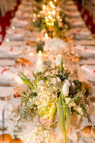 New Year's table arrangement for a festive lunch