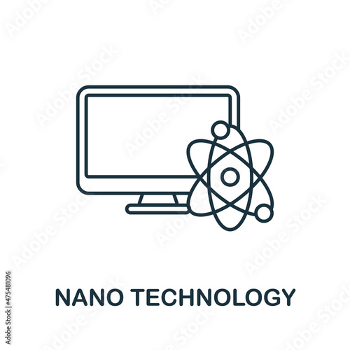 Nano Technology icon. Line element from bioengineering collection. Linear Nano Technology icon sign for web design, infographics and more.