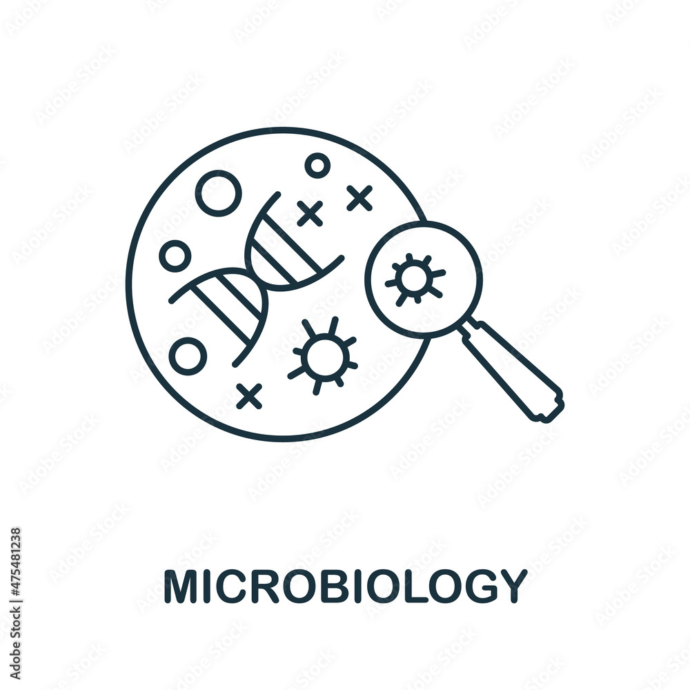 Microbiology icon. Line element from bioengineering collection. Linear Microbiology icon sign for web design, infographics and more. Microbiology icon. Line element from bioengineering collection. Linear Microbiology icon sign for web design, infographics and more.