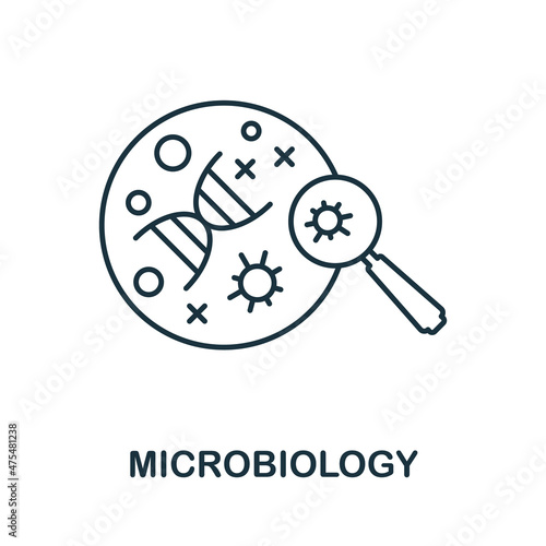 Microbiology icon. Line element from bioengineering collection. Linear Microbiology icon sign for web design, infographics and more.