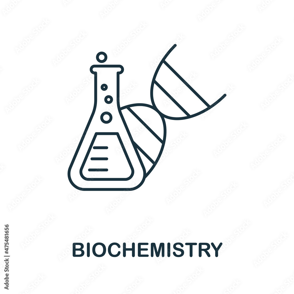 Biochemistry icon. Line element from bioengineering collection. Linear Biochemistry icon sign for web design, infographics and more.