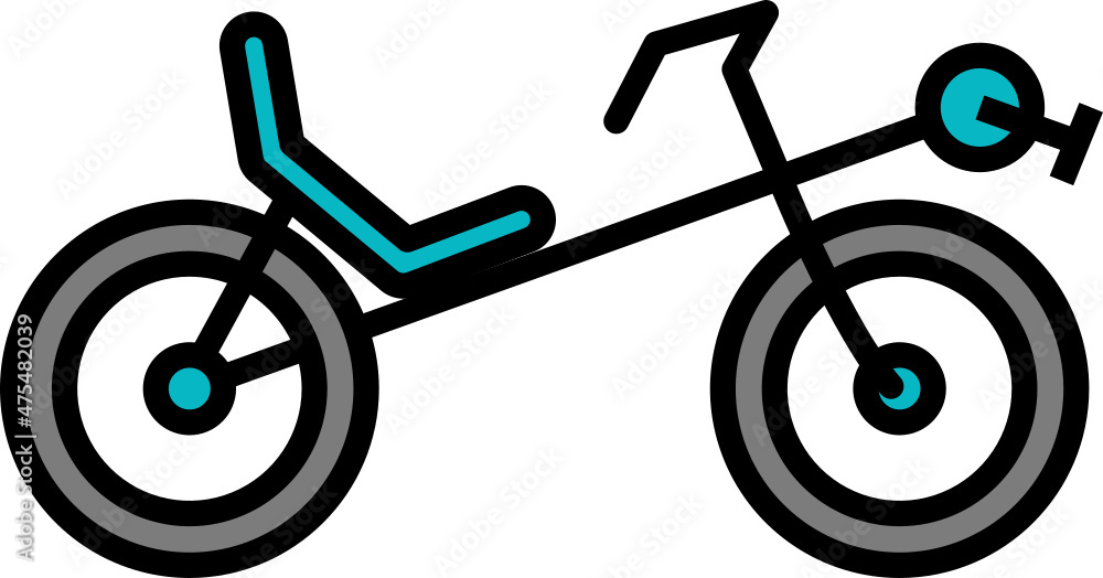 Recumbents Bikes Icon. Bicycle concept icon style Recumbents Bikes Icon. Bicycle concept icon style