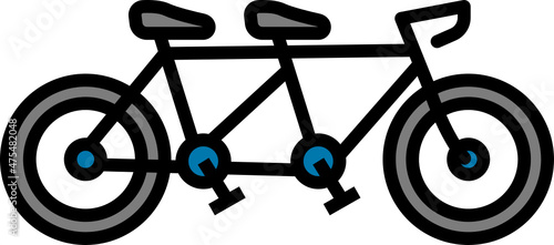 Tandem Bikes Icon. Bicycle concept icon style